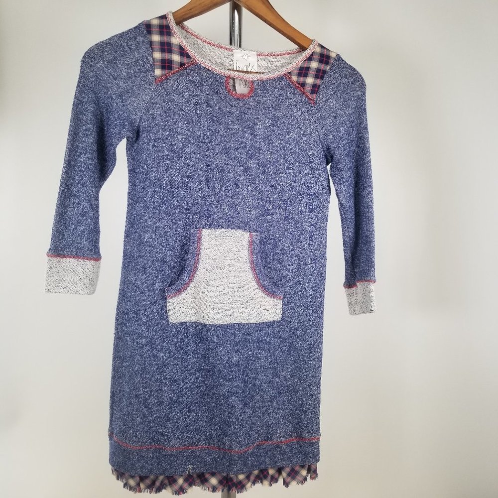 🌵 Dress w/Plaid Distressed Trim Cotton
